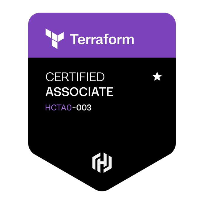 HashiCorp Certified Terraform Associate certification badge